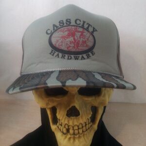 Deadstock Vintage Cass City Hardware Camouflage Snap Trucker Hat